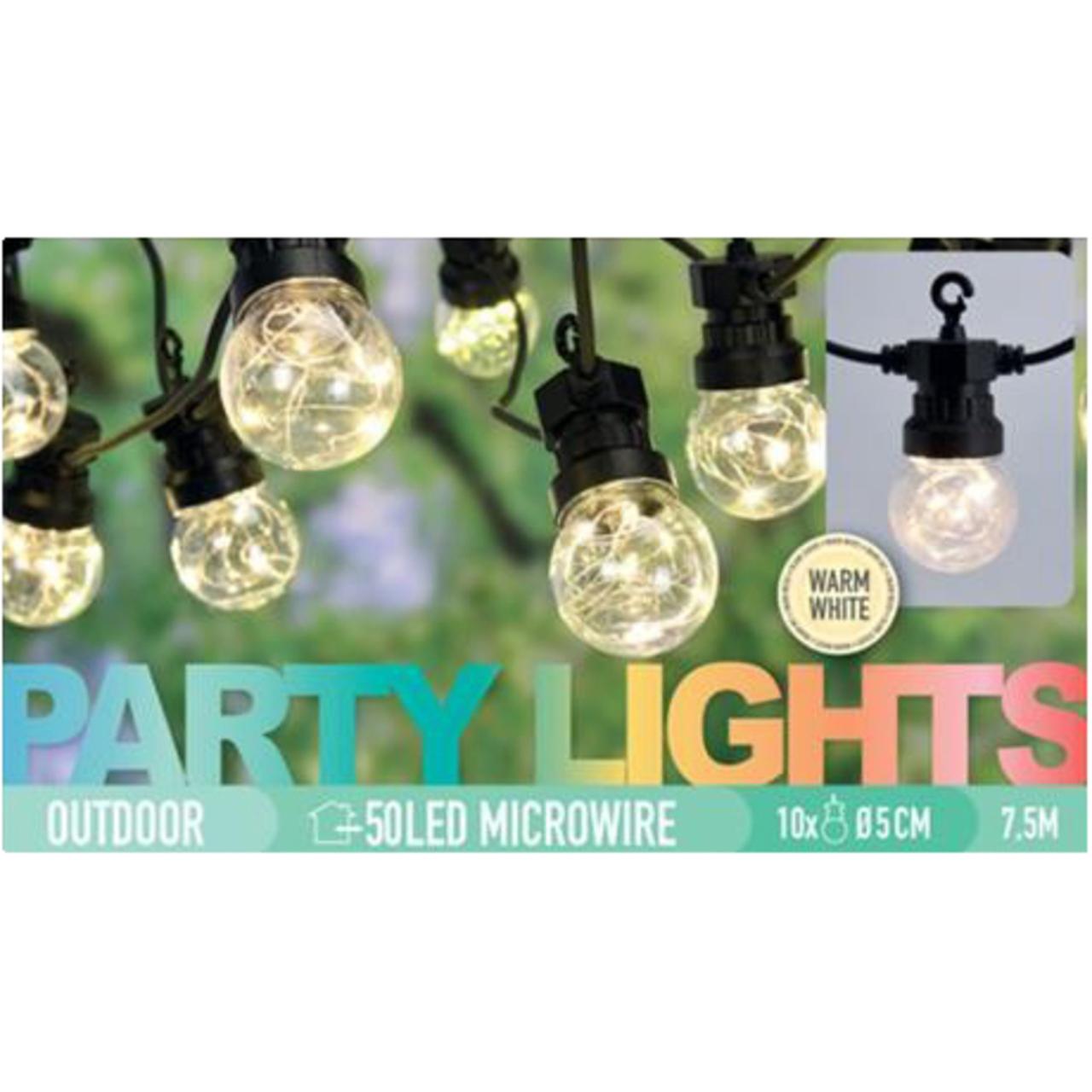 ProGarden LED Lyskæde 50 Lyspærer/LED Garten-Party Lichterkette