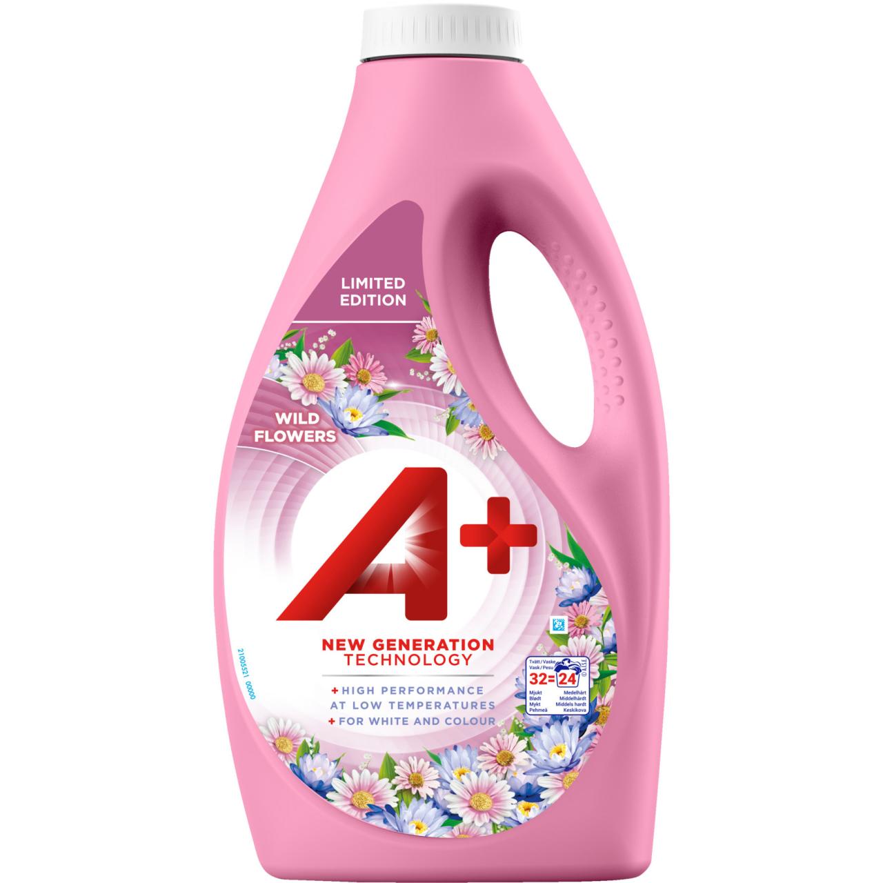 A+ Wild Flower Flydende/flüssiges Waschmittel 1,6 l